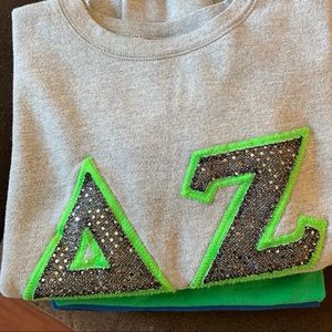 Delta Zeta Crew Neck stitched letters